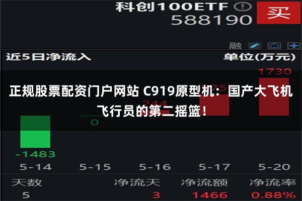 正规股票配资门户网站 C919原型机：国产大飞机飞行员的第二摇篮！