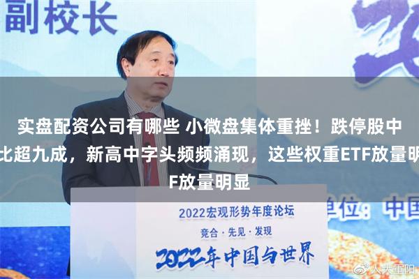 实盘配资公司有哪些 小微盘集体重挫！跌停股中占比超九成，新高中字头频频涌现，这些权重ETF放量明显