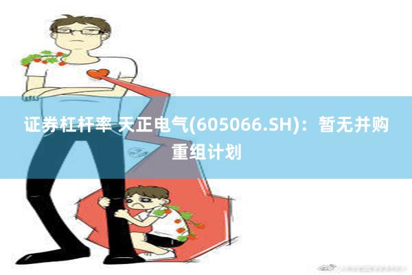 证券杠杆率 天正电气(605066.SH)：暂无并购重组计划